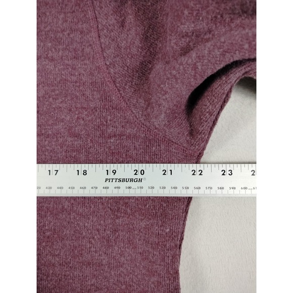 Eddie Bauer Sweater Mens Medium Purple 1/4 Zip Mock Neck Fleece Cabinecore - Picture 9 of 10